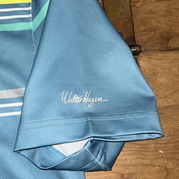 Mens Walter Hagan Blue Polo w/Stripes Size Small - Picture 5 of 7